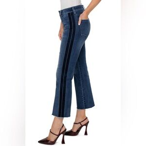 Liverpool Hannah Crop Flare Jeans w/ Velvet Trim